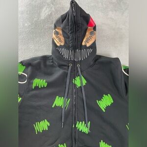 Y2K VINTAGE Delf Hoodie Men’s 4XL / 5XL All Over Print Full Zip Hooded Pockets